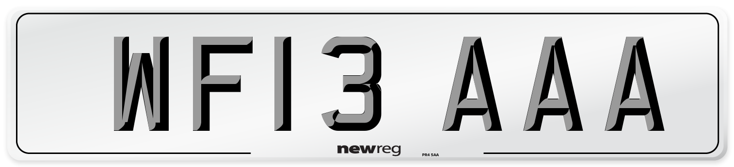 WF13 AAA Number Plate from New Reg